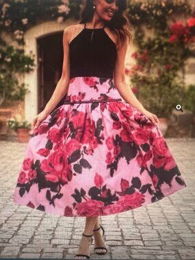 Cerise Blossom Lace Jacquard Joss Dress